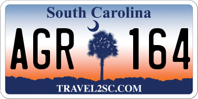 SC license plate AGR164