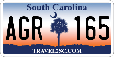 SC license plate AGR165