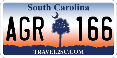 SC license plate AGR166