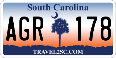 SC license plate AGR178