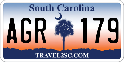 SC license plate AGR179