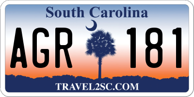 SC license plate AGR181