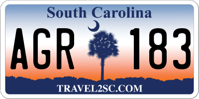 SC license plate AGR183