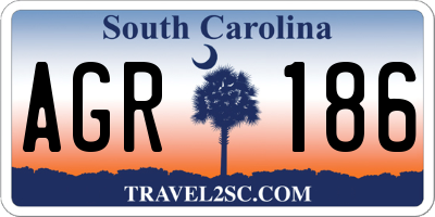 SC license plate AGR186