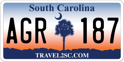 SC license plate AGR187