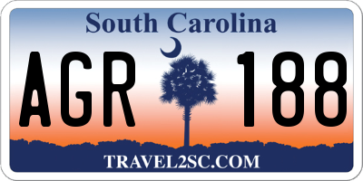 SC license plate AGR188