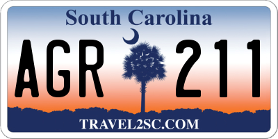 SC license plate AGR211