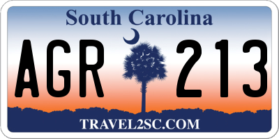 SC license plate AGR213
