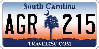 SC license plate AGR215
