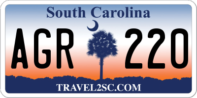 SC license plate AGR220
