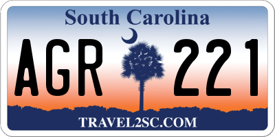 SC license plate AGR221