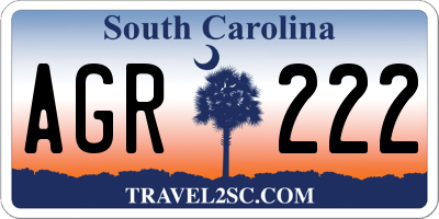 SC license plate AGR222