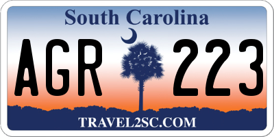 SC license plate AGR223