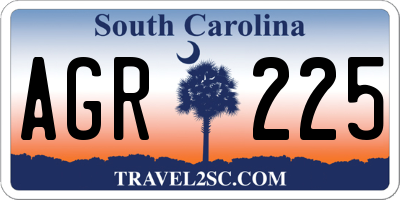 SC license plate AGR225