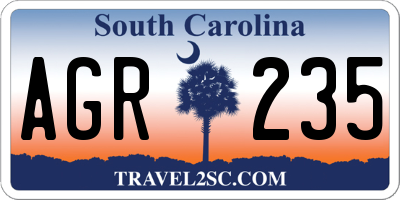 SC license plate AGR235