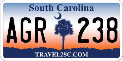 SC license plate AGR238