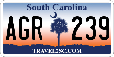 SC license plate AGR239