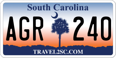 SC license plate AGR240