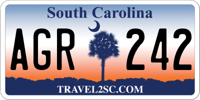 SC license plate AGR242