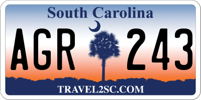 SC license plate AGR243