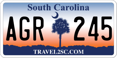 SC license plate AGR245