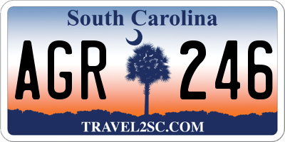 SC license plate AGR246