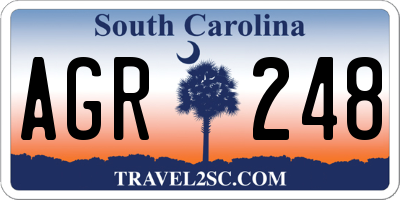 SC license plate AGR248