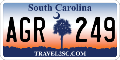 SC license plate AGR249
