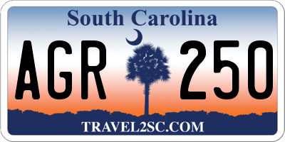 SC license plate AGR250