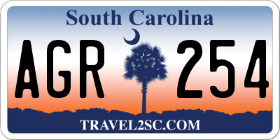 SC license plate AGR254