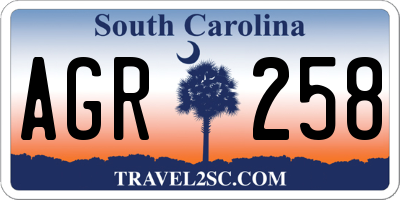 SC license plate AGR258