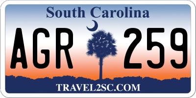 SC license plate AGR259