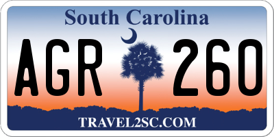 SC license plate AGR260