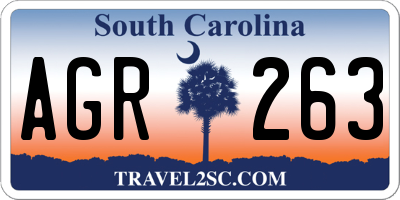 SC license plate AGR263