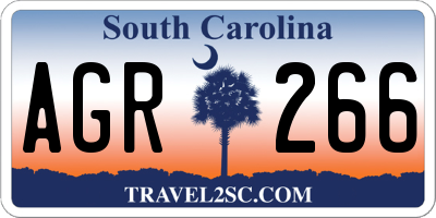 SC license plate AGR266