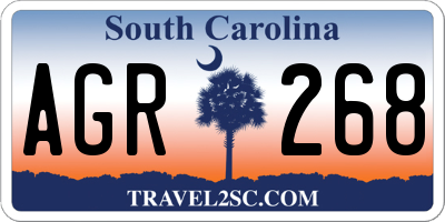 SC license plate AGR268