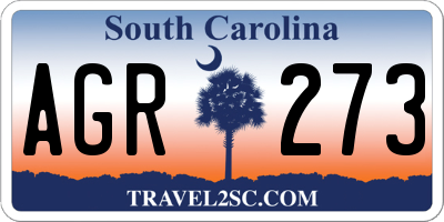 SC license plate AGR273