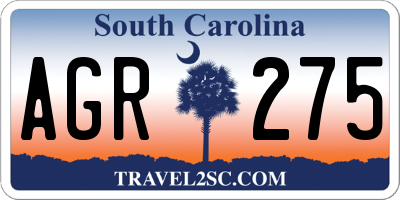 SC license plate AGR275