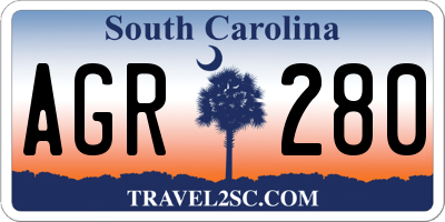 SC license plate AGR280