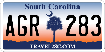 SC license plate AGR283