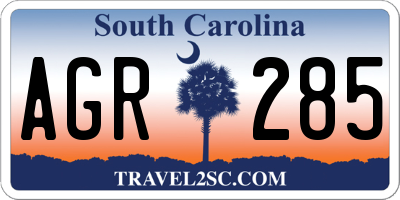 SC license plate AGR285