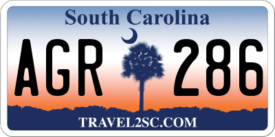 SC license plate AGR286