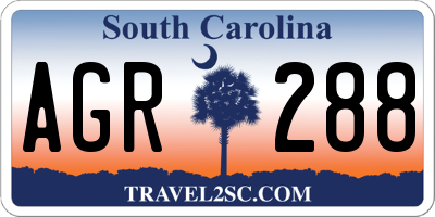 SC license plate AGR288