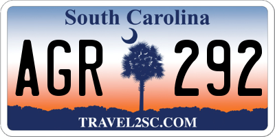 SC license plate AGR292