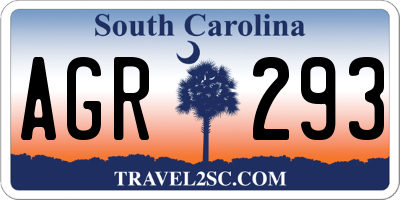 SC license plate AGR293