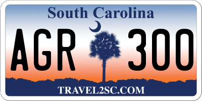 SC license plate AGR300