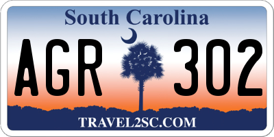 SC license plate AGR302