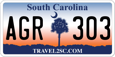 SC license plate AGR303