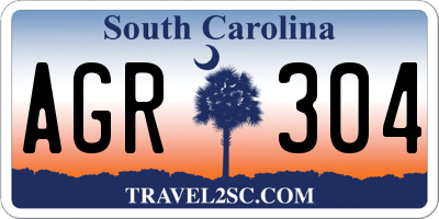 SC license plate AGR304