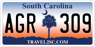 SC license plate AGR309